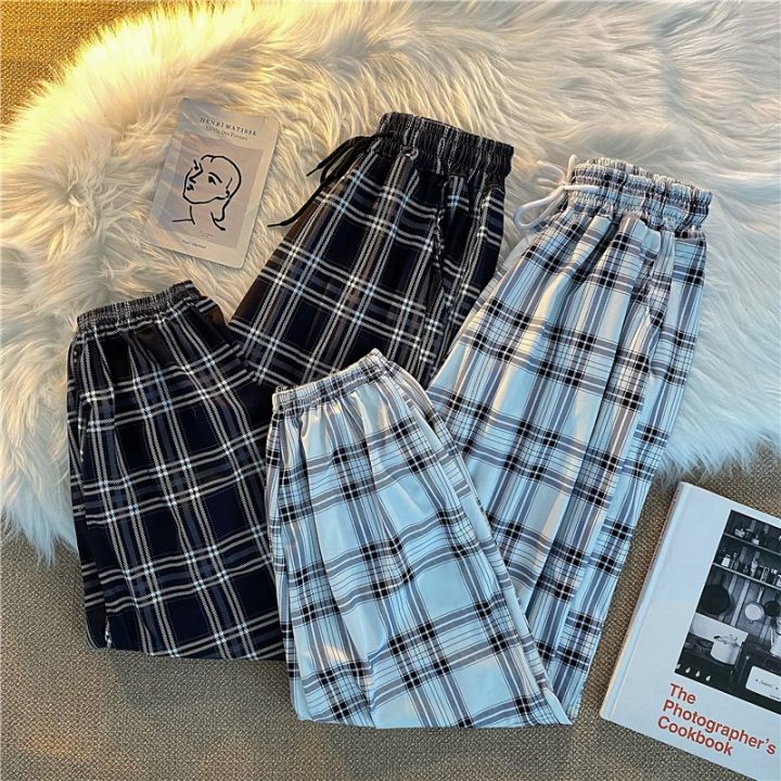 Pants%20Women%20New%20Bunch%20of%20feet%20Fashion%20Loose%20Black%20Plaid%20Summer%20Harajuku%20Students%20Streetwear%20Harem%20Long%20Trousers%20Womens%20Chic%20-%20Image%202