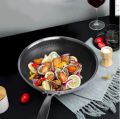 New Laser crafted Honeycomb 30cm pan for safe and healthy cooking.stainless steel body.non stick ceramic pan.un breakable and heat-up function.(black). 