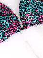 Two-Piece Women's Split Bikini Set Summer Strappy And Lace-Up Colorful Polka Dot Printed Lady's Bikini Beach Vacation Swimsuit.