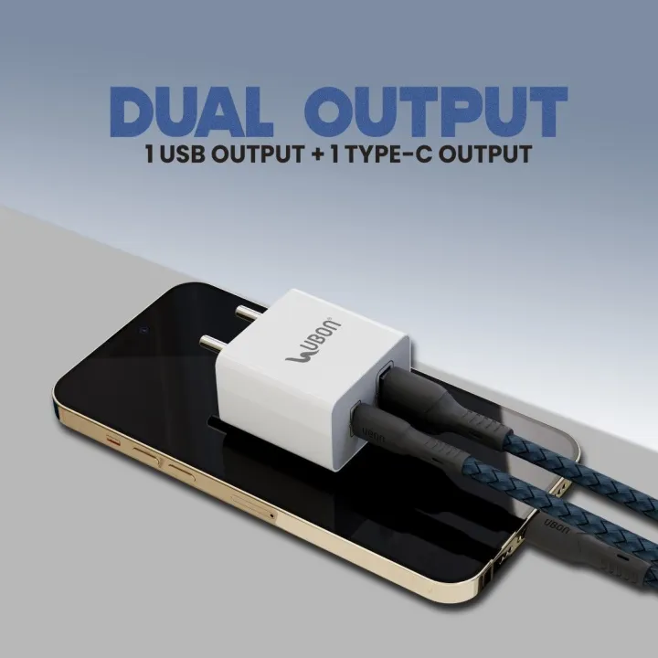 UBON%2025W%20Mobile%20Charger%20%7C%20CH-300%20OG%20Series%20%7C%20Type%20C%20+%20USB%20Power%20Adapter%20-%20Image%205
