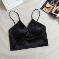 Satin crop top. 