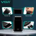 VGR Portable Car Travel Single Blade Male Men Mini Push Alternative Beard Trimmer Razor Cordless Electric Shaver Hair Remov. 