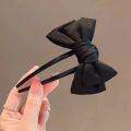 1pc Fashion Women's Bow U-shaped Hair Clip Suitable for Girl Daily Wear Accessory Elegant Black Boutique Hairpin Hair Accessory. 
