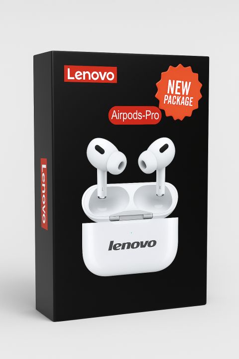 Lenovo AirPods Pro Wireless Bluetooth Earbuds – Noise Cancelling, Touch Control, 3H Playtime with Charging Case