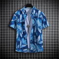 【14 colors】Men's Tropical Short Sleeve Printed Shirt  Unisex  Casual Tops. 