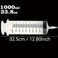 1000ml Large Syringe with 27.6 Inch Tube and Blunt Needle, Individual Sealed,Plastic Garden Syringe for Liquid, Paint, Epoxy Res. 