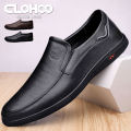 CLOHOO Men's Business Casual Shoes Handmade Layered Cowhide Bottom Leather Footwear for Office And Leisure.