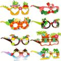 8pcs Tropical Luau Party Hawaiian Sunglasses Fun Dress Prop Beach Summer Party Favors Glasses. 
