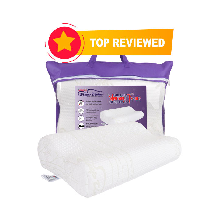 APEX FOAM Orthopedic Contour Memory Foam Pillow 20 X13.5" - Imported Fabric