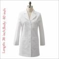 Female White Medical Apron With Pure Korean Cotton Fabric /Female Doctors White Apron /Lab White Apron/Medical Female Students Apron/Nursing Pure Cotton White Apron. 