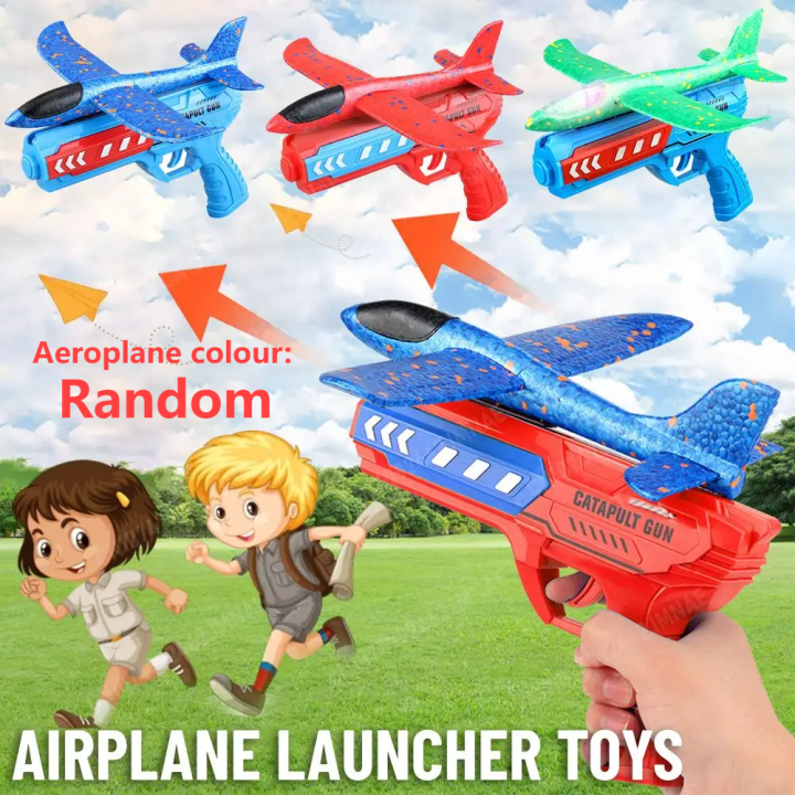 Airplane Launcher Toys Outdoor Plane Flying Toys Non Slip Kids Catapult Plane With/without Light Birthday Gifts for Boys Girls