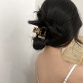 PVC Beige Hair Clip Square Head Plate Hair Acrylic Grab Clip Back of Head Ponytail Shark Clip Hair Accessories. 