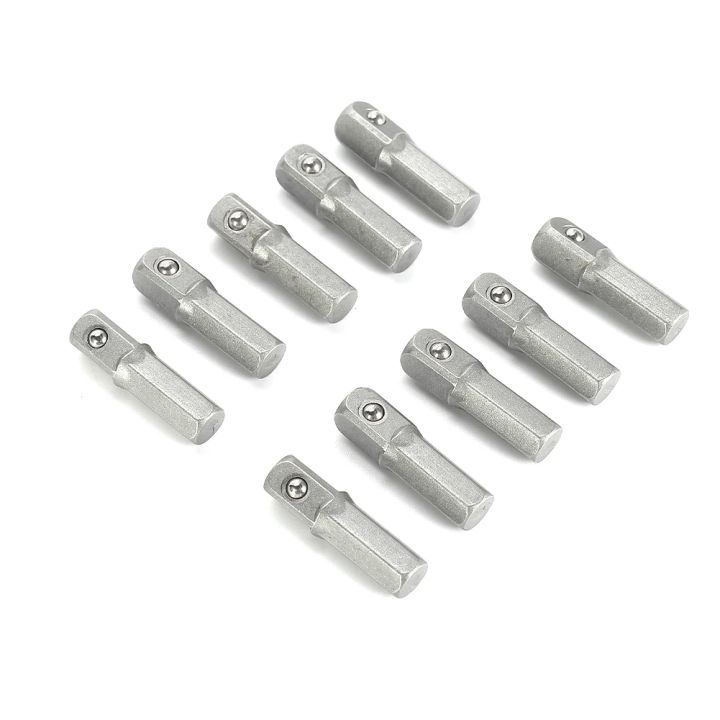 10pcs%2025mm%20Long%20Impact%20Socket%20Adapter%20Converter%201/4"%20Hex%20Shank%20To%201/4"%20Square%20Drive%20Hexagon%20Handle%20Adapter%20Converter%20Drill%20Tools%20-%20Image%205