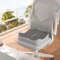 1pc Memory Foam Seat Cushion - 3D Ergonomic Support| Light Green & Grey, Washable Polyester, Car/Office Essentials Home Decor.