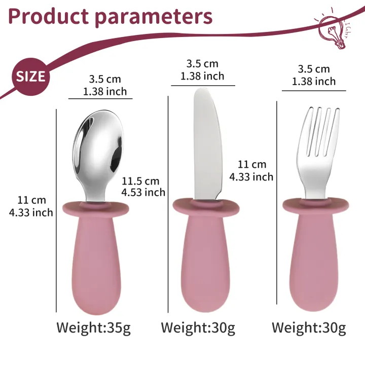 3-Piece%20Silicone%20Spoon%20and%20Fork%20Cutlery%20Set%20for%20Baby%20Food%20and%20Feeding%20Utensils,%20Children's%20Stainless%20Steel%20Spoon%20and%20Fork%20Cutler%20-%20Image%202