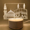 USB Operated 3D LED Night Light Eid Mubarak Table Ornament Muslim Ramadan Decoration for Home 2025 Eid Al Adha Holiday Lighting home decoration item. 