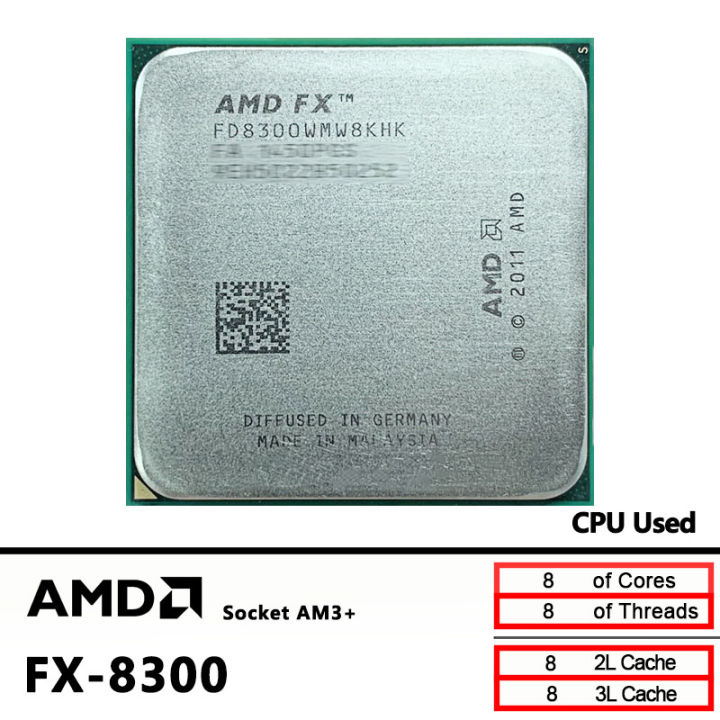AMD FX-8300 3.3 GHz Used Eight-Core 8M Socket AM3+ CPU 95W