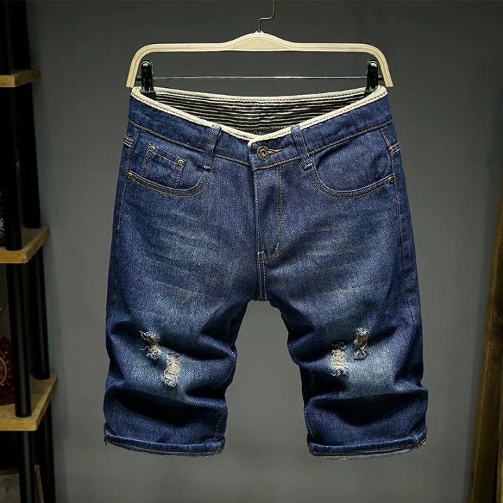 Men%20Denim%20Shorts%20Summer%20New%20Style%20Thin%20Section%20Elastic%20Force%20Slim%20Fit%20Short%20Jeans%20Male%20Brand%20Clothing%20Light%20Blue%20Retro%20Blue%20-%20Image%203