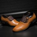 Men's Leather Shoes Business Dress Shoes Men Oversized Men's Shoes Casual Shoes (Colour: Brown, Size: 39).