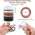 3PCS Magnetic Ring Fidget Toys Set ADHD Anxiety Magnetic Finger Spinner Pack for Teens Adults and Kids Magnet Stress Relief Toy. 