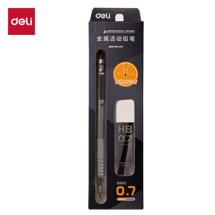 Deli%20SH170%20Metal%20Mechanical%20Pencil%20HB%200.7%20MM%20with%20lead%20and%20Eraser%20-%20Image%205