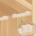 6/12pcs Wardrobe Divider Brackets Non-Marking Sticky Kitchen Cabinet Divider Brackets Anti-Side Slip Layer Support Brackets. 