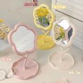 Desktop Flower Mirror Creative Dorm Room Decor Makeup Vanity Mirror Gao Yan Style High Aesthetic Value Bedroom Home Decoration. 
