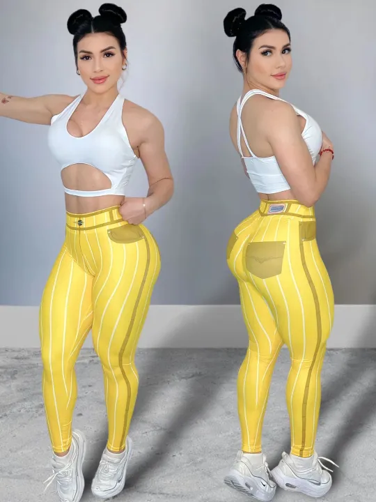 Women%20High%20Waist%20Sports%20Leggings%20Stripe%20Print%20Stretchable%20Yoga%20Pants%20%20Tight%20Fitness%20Workout%20%20Gym%20Push%20Up%20Causal%20Pant%20-%20Image%203