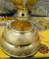 Authentic Persian Samovar, 50 Years Old. Genuine Elephant Tusk on Small Kettle's Handle. Original Electric Persian Samovar with Gold Finish.. 