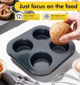 6 Holes Cupcake Baking Tray Non Stick Cake Baking Pan Round Shape Tool Cake Mold. 