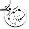 Featuring a Cute Bubu Dudu Love You Keychain, Panda Bear Couple Design, Valentine's Day Anniversary Gift. 