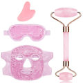 Facial and Eye Mask Ice Pack - Reduces facial puffiness, dark circles. Gel bead-shaped hot and cold packs for facial care before. 