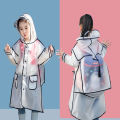 Children New One Piece Waterproof Thickened Raincoat Summer Primary School Student Carrying Schoolbag Position Raincoat Cartoon.