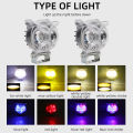 Motorcycle Driving Lights LED Spotlights Owl/Tiger Headlights for Motorbikes Scooter Various Lighting Modes White Yellow/Red/Blu. 