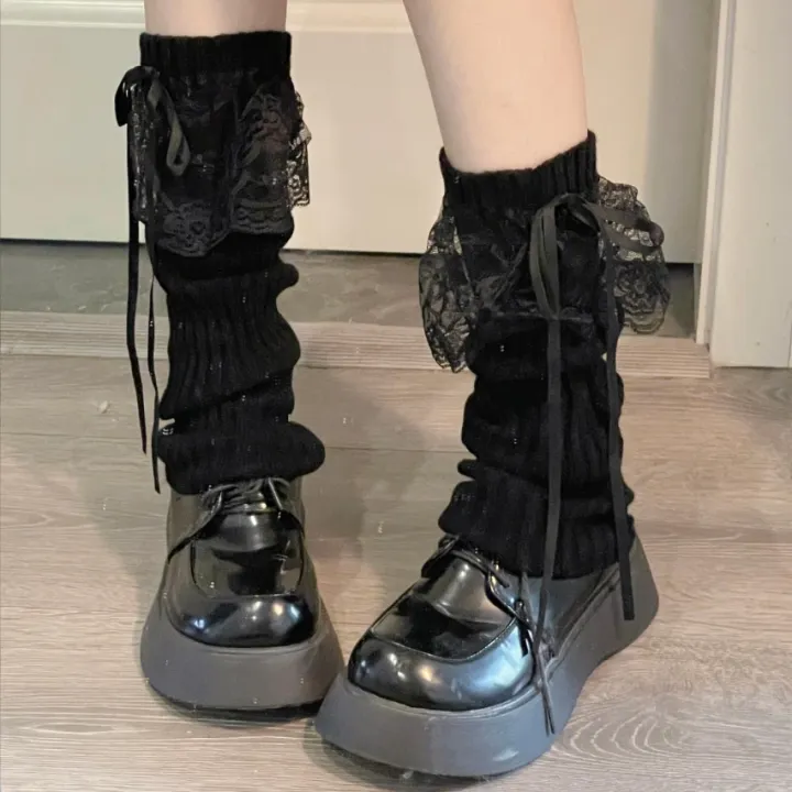 Lolita%20Knitted%20Lace%20Bow%20Leg%20Warmers%20Women%20Girls%20Soft%20Calf%20Warmer%20Y2K%20Long%20Socks%20Bow%20Ribbon%20Japanese%20Fashion%20Casual%20Leg%20Warmers%20-%20Image%207