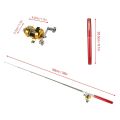 Fishing Rod Reel Combo Kit Set Mini Telescopic Portable Pocket Pen Fishing Rod Pole + Reel Aluminum.