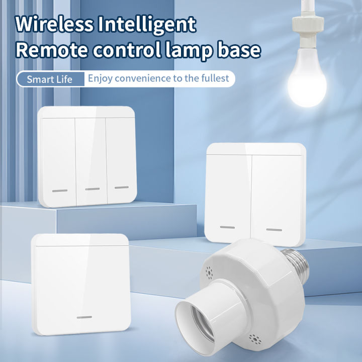 Remote Light Switch Adapter RF 433Mhz Wireless Remote Control Light Lamp Holder 110V 220V E27 Lamp ...