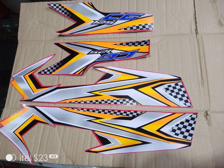 new 2025 modal sticker Tanki tapa Honda cg 125 red coler complete set