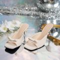 2025 New Slipper Mules Low High Heels Shoes Summer Best Street Look Females Square Head Open Toe Bow Strappy Sandals Women. 