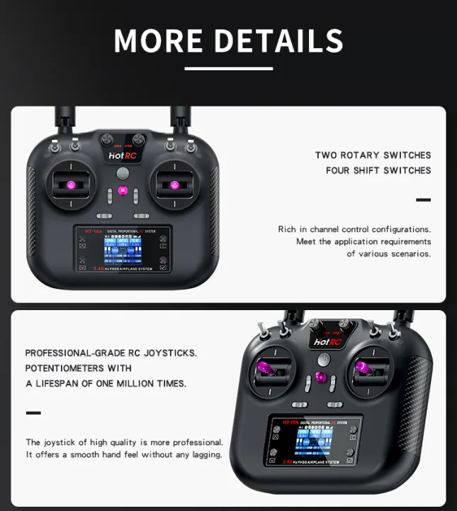 HotRC%20HT-10A%202.4G%2010CH%20Multi-Functional%20Transmitter%20HT10A%20Left/Right%20Hand%20Remote%20Control%20w/F-10A%20Receiver%20for%20RC%20Aircraft%20Plane%20-%20Image%203
