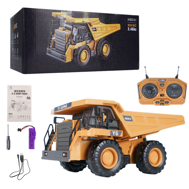2.4Ghz%201/20%20Remote%20Control%20Engineering%20Dumper%20Trucks%209CH%20Construction%20RC%20Alloy%20Vehicle%20Dump%20Truck%20Car%20with%20Lights%20Boy%20Toy%20%20-%20Image%203