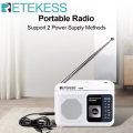 Retekess TR606 Radio FM AM Radio Cassette Playback Portable Radios FM AM Recording 3.5mm Earphone MIC Jack 2 Power Supply Method. 