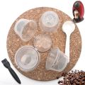 6pcs/Set Reusable Coffee Capsule For Nescafe Dolce Gusto Machine Refillable Coffee Capsule Filter Cup Kit with Spoon and Brush. 