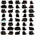 40PCS Cute Little Black Briquette Cat Stickers Waterproof Cartoon Decoration Laptop Cup Phone Suitcase Kids  Toy Decal. 