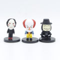 10 Pieces / Set Horror Film Series Jason Freddy Clown Action Figure Toys PVC Model Halloween  Vinyl Figurine Doll . 