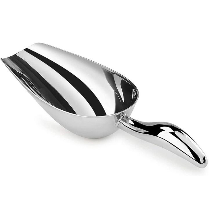 Dishwasher Safe Bar Stainless Steel Metal Ice Scoop Silver 8.3 Inch Thickening Ice Shovel Household Food Spatula Bar