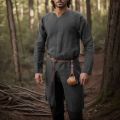 Medieval Renaissance Retro Linen Shirt Tops Tunic Male Long Robes Dress Vintage Jackets Knight Vikings Pirate Cosplay Costumes.