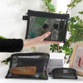 1/5/10pcs Mesh Clear Cosmetic Bags Women Black Makeup Bag Portable Travel Toiletry Organizer Case Lipstick Storage Pouch . 