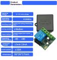 10A High Power RF Relay Module 433MHz Wireless Remote Control Switch DC 9V-24V for Industrial Automation Electric Fence. 