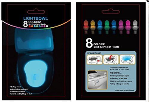 LightBowl Motion Activated Toilet Bowl Nightlight 8 Vibrant Colors
